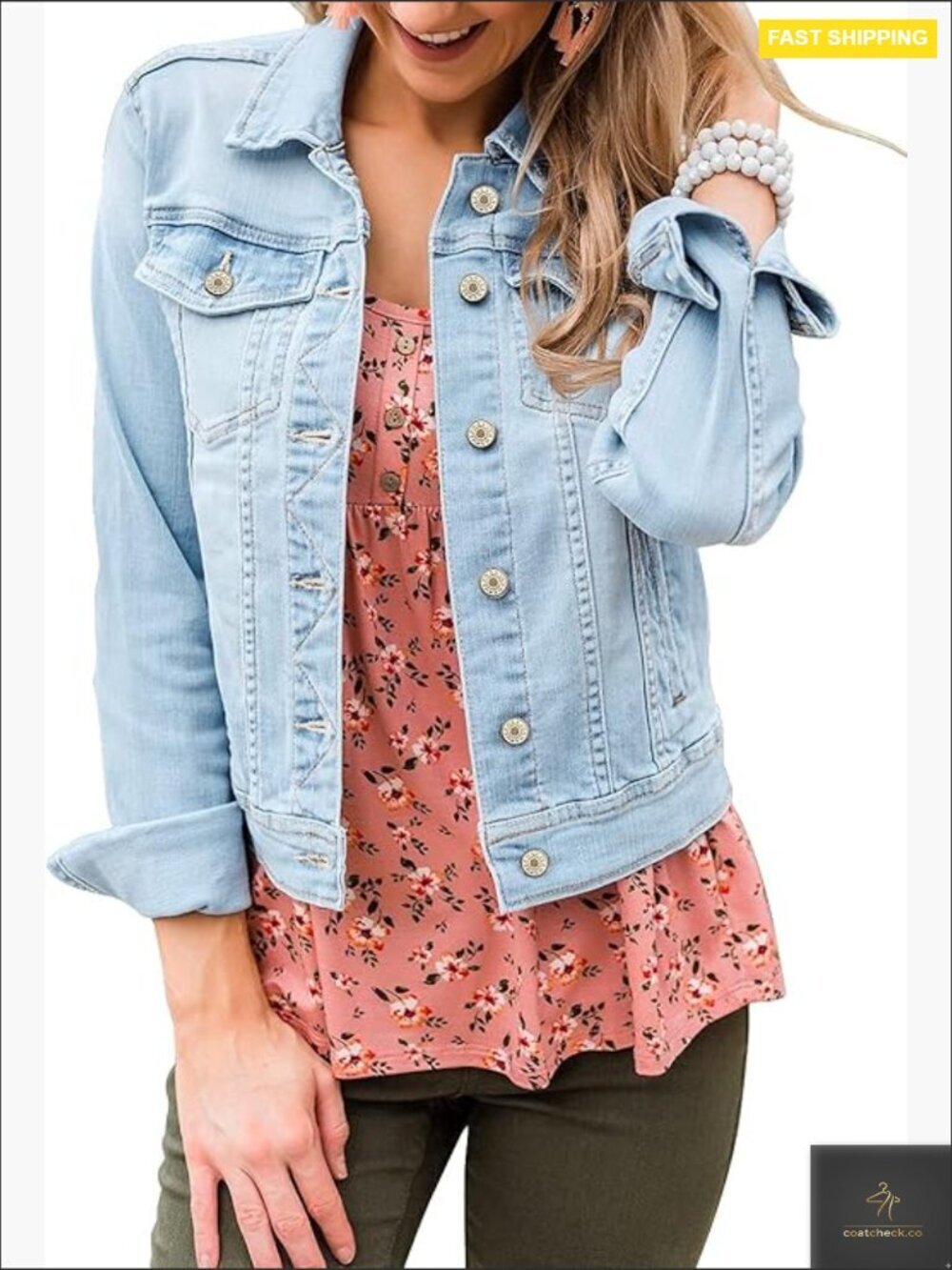 Fitted Denim Trucker Jacket Classic Long Sleeve Button Down Y2K Chic